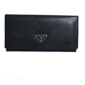 Prada Authentic Saffiano Black Flap Wallet